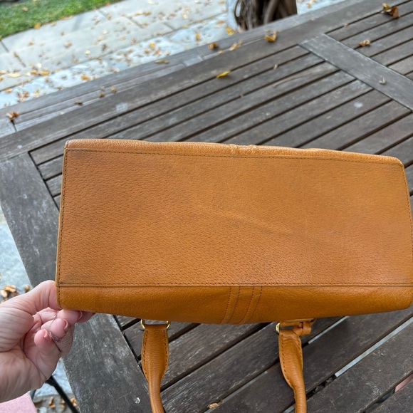 Cynthia Rowley Tan Leather Satchel with Structured Design 11.5x5x5 - Picture 7 of 7